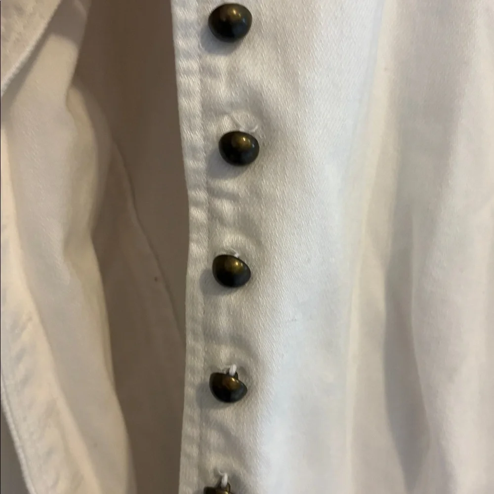 Lauren Jeans Co. Ralph Lauren White Button-Up Jacket size large petite like new - Picture 3 of 7
